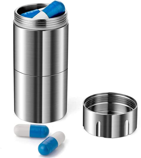 extra small metal pill box|small pill container for pocket.